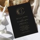 Search for crescent moon wedding invitations Black and gold