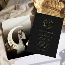 Recherche de lune croissant invitations Noir et or