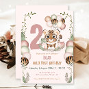 Search for two wild 2nd birthday invitations Pink