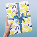 Recherche de motif de citron papier cadeau Aquarelle