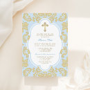 Search for boys blue damask christening invitations For kids