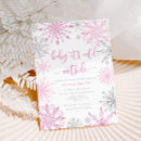 Search for snow baby girl shower invitations Silver