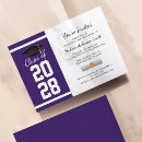 Search for purple and white graduation invitations Simple