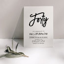 Search for black 40th birthday invitations Black and white