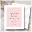 Search for pink confirmation invitations Gold cross