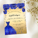 Search for royal blue quinceanera invitations Gold