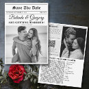 Search for newspaper wedding save the dates Retro