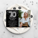Search for 70th black and silver birthday invitations Adult birthday party