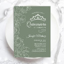 Search for mint green quinceanera invitations Floral