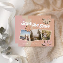 Search for pink and orange wedding save the dates Retro