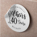 Search for mens birthday stickers Cheers to 40 years