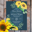 Search for navy blue and yellow sunflower invitations Watercolor