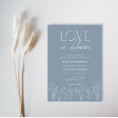 Search for love in bloom bridal shower invitations Dusty blue