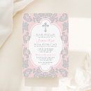 Search for pink and grey christening invitations Baby girl