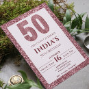 Search for rose gold 50th birthday invitations Simple