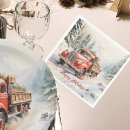 Search for red truck christmas napkins Vintage