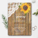 Search for country western lace wedding invitations Sunflower