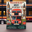 Search for wheels on the bus birthday invitations Transportation