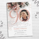 Search for 90 year old birthday invitations Pink