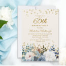 Search for blue and gold 60th birthday invitations Elegant