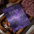 Search for purple rehearsal dinner invitations Elegant script