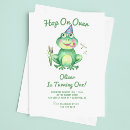 Search for green frog invitations Hop on over