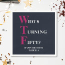 Search for funny 50th birthday napkins Typography