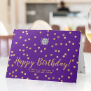 Search for purple glitter birthday cards Gold