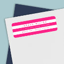 Search for pink stripes return address labels Minimalist