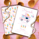 Recherche de camion crème glacée invitations Rose