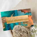 Recherche de orange et bleu cartes visite Aquarelle