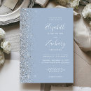Search for dusty blue and silver wedding invitations Modern