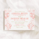 Search for gold and coral wedding invitations For her