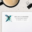 Search for green hummingbird return address labels Watercolor