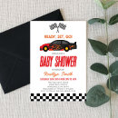 Search for red chequered invitations Race car