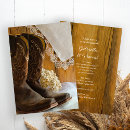 Search for country western lace wedding invitations Cowboy boots