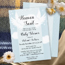 Search for angel baby boy shower invitations Heaven sent