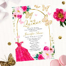 Search for pink butterfly quinceanera invitations Floral