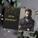Search for male 40th birthday invitations Black and gold