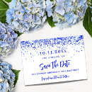 Search for royal blue save the dates Blue and white