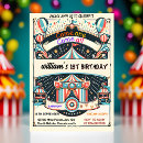 Search for carnival 1st birthday invitations Vintage circus