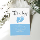 Search for foot print baby shower invitations Blue