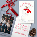 Search for watercolor snowman cards Red and white