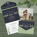 Search for navy blue and sage green wedding invitations Simple