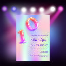Search for ten year old birthday invitations Purple