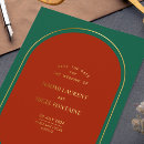 Recherche de vert rouge or invitations Moderne