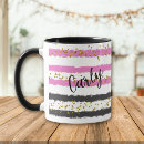Search for black and gold striped mugs Girly