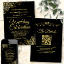 Recherche de or et noir mariage invitations Pour tous