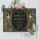 Search for art deco engagement party invitations Black and gold