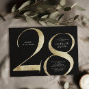 Search for 28th birthday invitations Black and gold